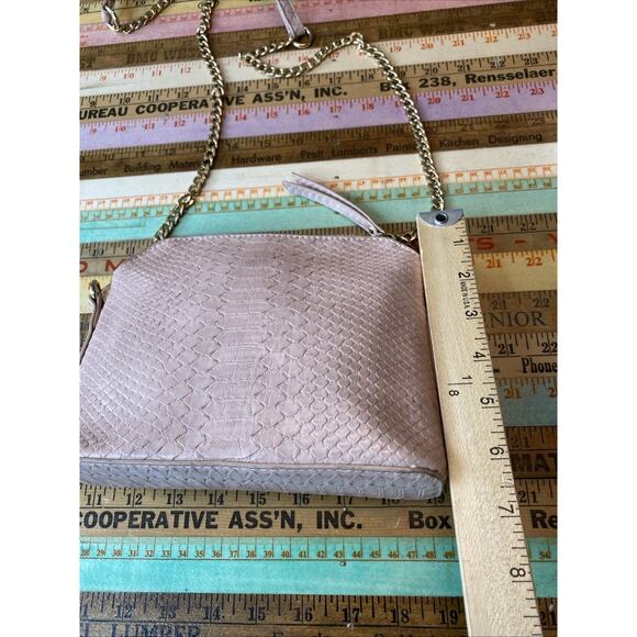 Madison West Small Pink Zip Up Leather Shoulder Chain Bag Gold Hardware - Picture 11 of 11